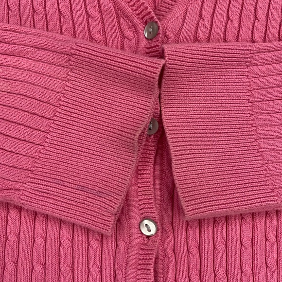 Izod women’s pink button up cardigan - Picture 2 of 5